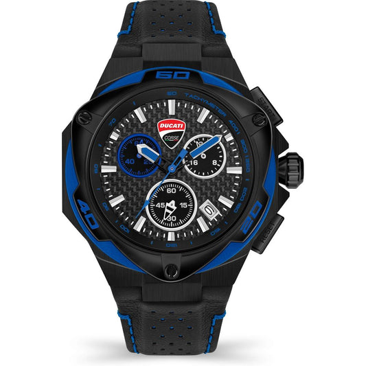 Montre Ducati en cuir noir
