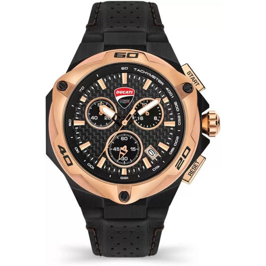 Montre Ducati en cuir noir