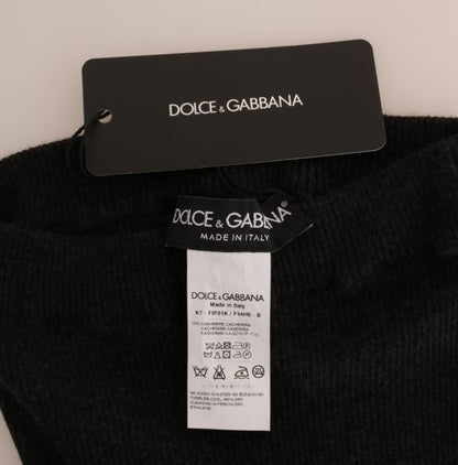 Dolce &amp; Gabbana Gray Cashmere Ribbed Stretch Tights