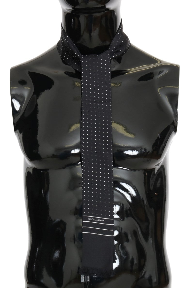 Dolce & Gabbana Dark Blue Polka Dotted Silk Scarf by Dolce & Gabbana