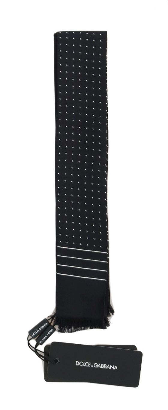 Dolce & Gabbana Dark Blue Polka Dotted Silk Scarf by Dolce & Gabbana