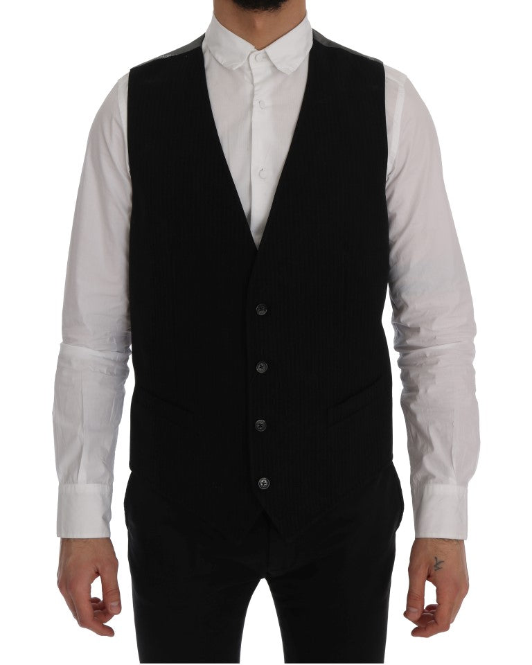 Dolce &amp; Gabbana Élégant Gilet Cardigan Rayé