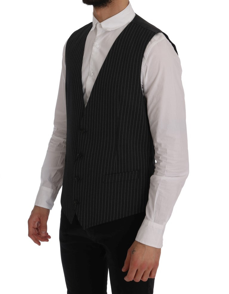 Dolce &amp; Gabbana Gray Wool Stretch Cardigan