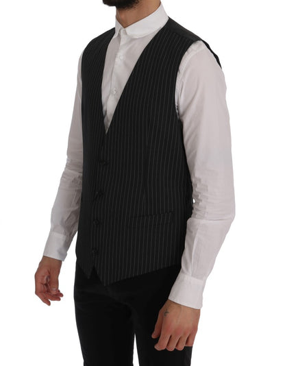 Dolce &amp; Gabbana Gray Wool Stretch Cardigan