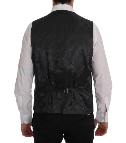 Dolce &amp; Gabbana Gray Wool Stretch Cardigan