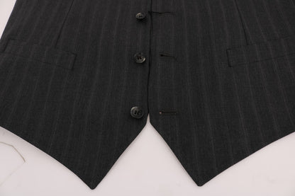 Dolce &amp; Gabbana Gray STAFF Wool Stretch Cardigan