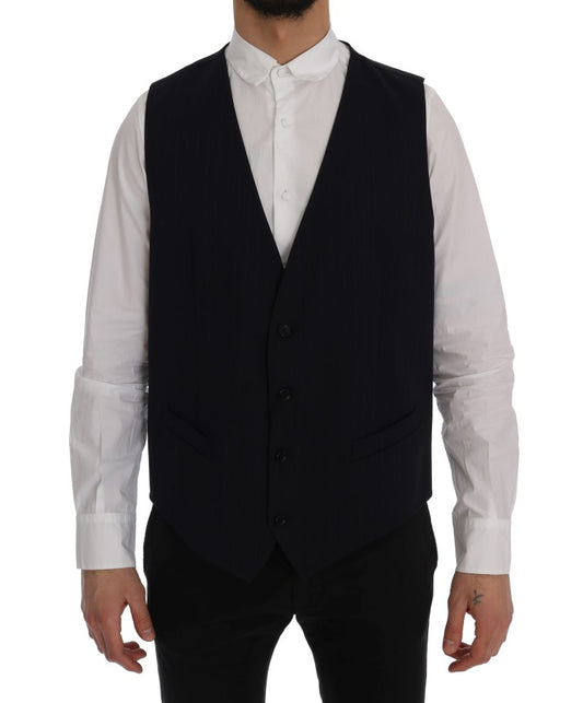 Dolce &amp; Gabbana élégant gilet en laine mélangée à rayures