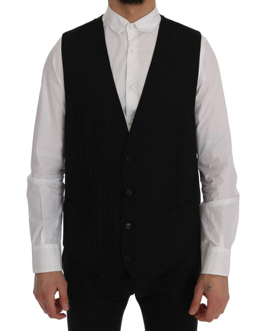 Dolce &amp; Gabbana élégant gilet en laine mélangée à rayures