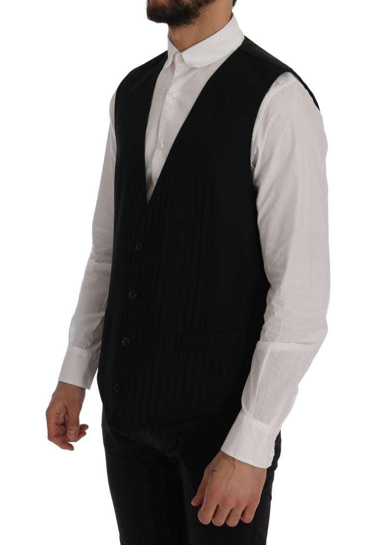 Dolce &amp; Gabbana élégant gilet en laine mélangée à rayures