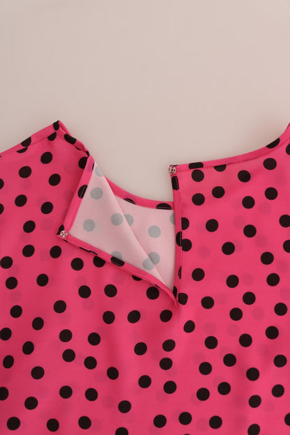 Chemisier en soie rose à pois chic Dolce &amp; Gabbana