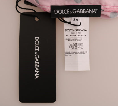 Chemisier en soie rose à pois chic Dolce &amp; Gabbana