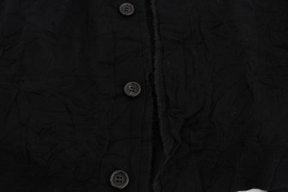 Costume National Élégant Cardigan Noir en Laine Mérinos