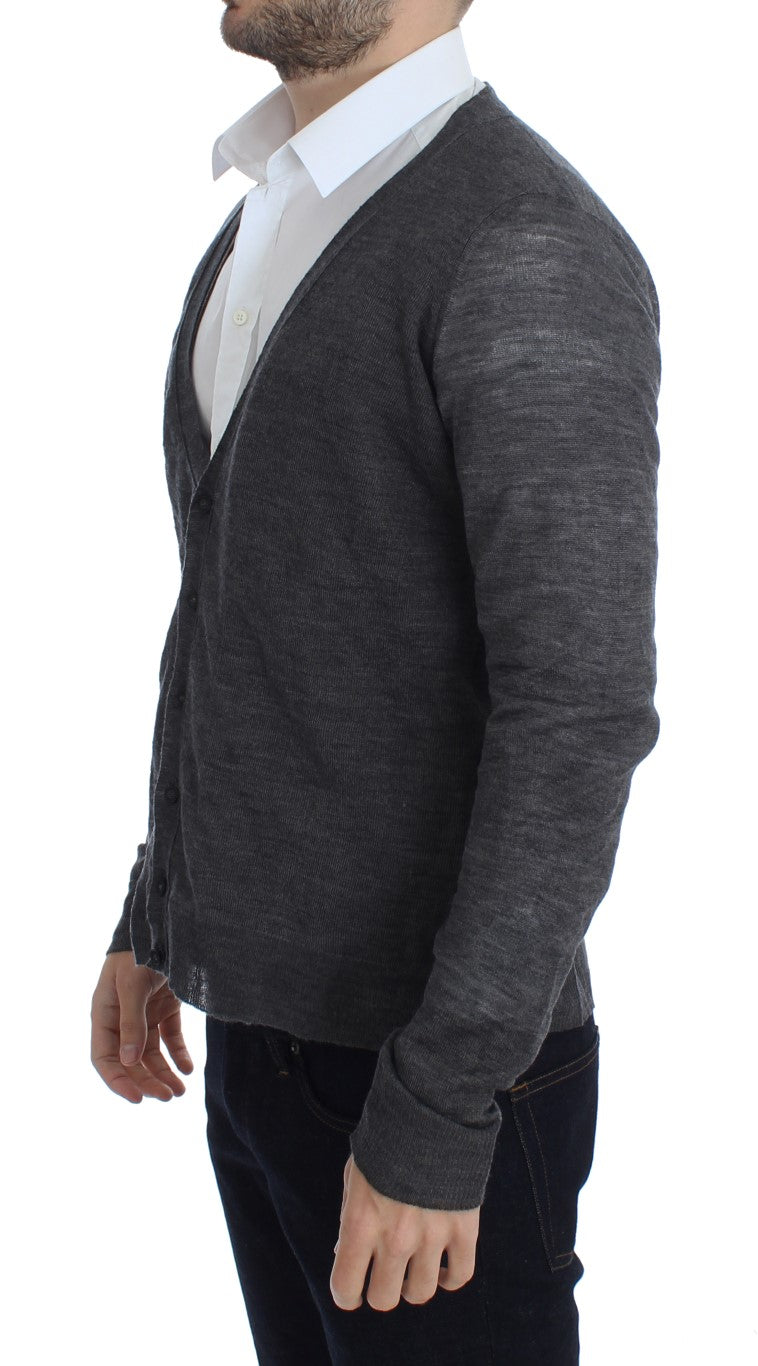 Cardigan élégant en laine mélangée grise Costume National