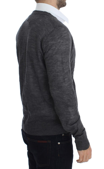 Cardigan élégant en laine mélangée grise Costume National