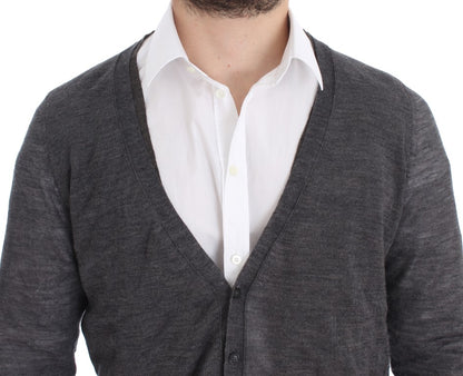 Cardigan élégant en laine mélangée grise Costume National