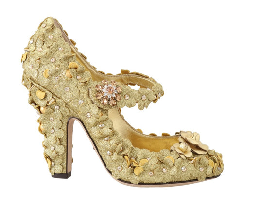 Escarpins Dolce &amp; Gabbana à fleurs dorées et cristaux