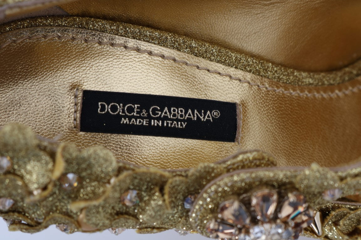 Escarpins Dolce &amp; Gabbana à fleurs dorées et cristaux