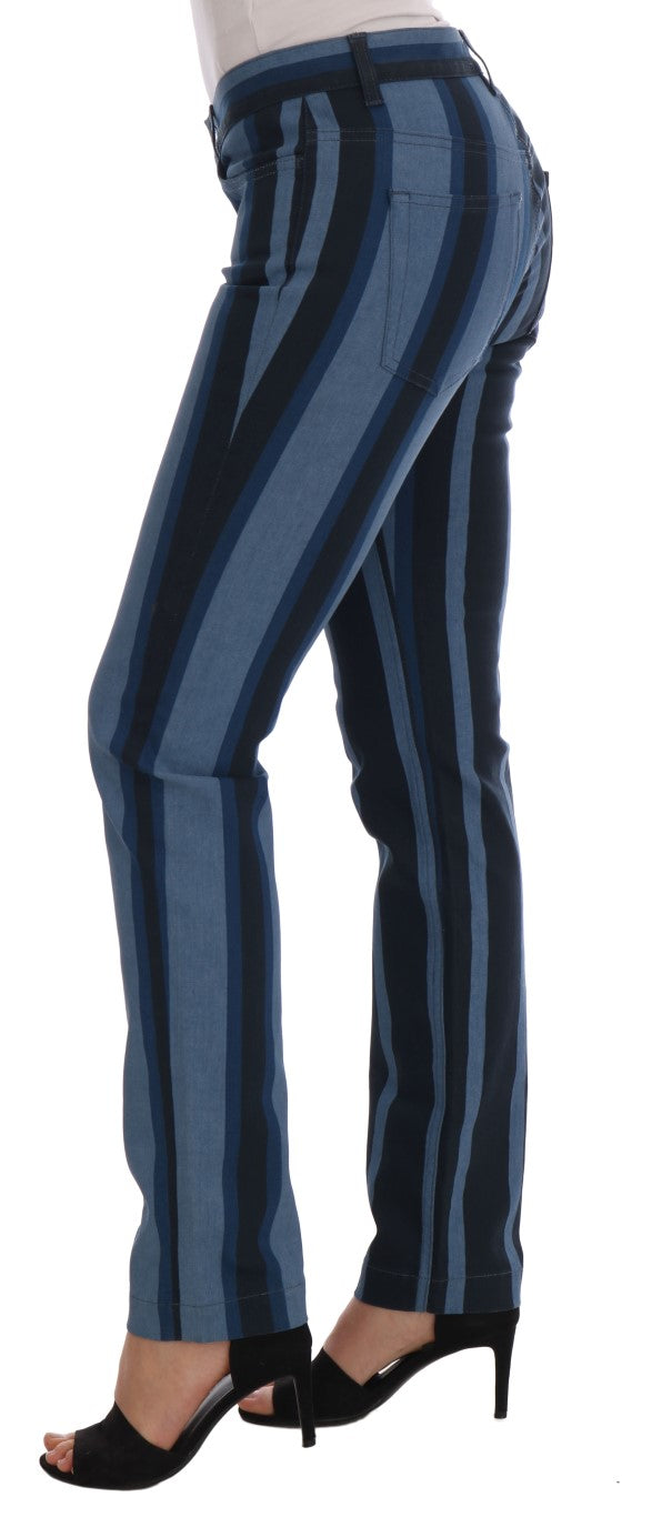Jean slim à rayures bleues chic Dolce &amp; Gabbana pour fille
