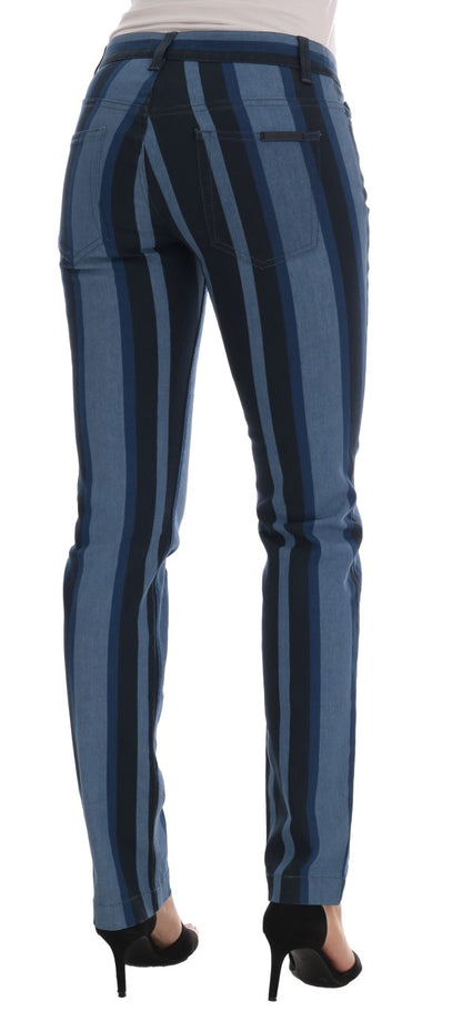 Jean slim à rayures bleues chic Dolce &amp; Gabbana pour fille