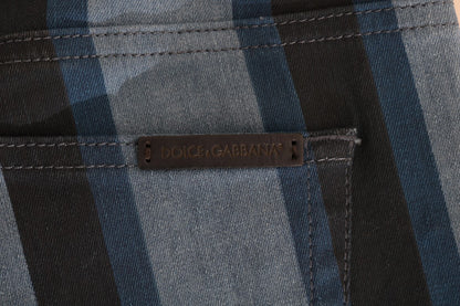 Jean slim à rayures bleues chic Dolce &amp; Gabbana pour fille