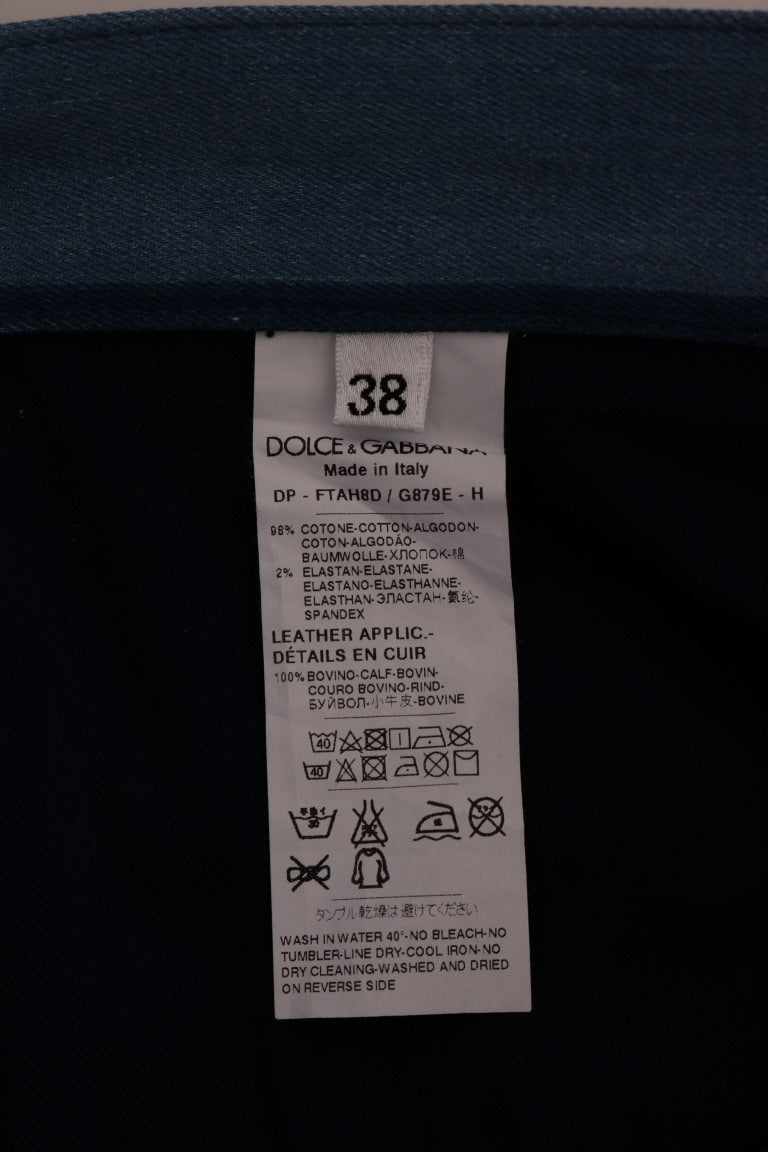 Jean slim à rayures bleues chic Dolce &amp; Gabbana pour fille