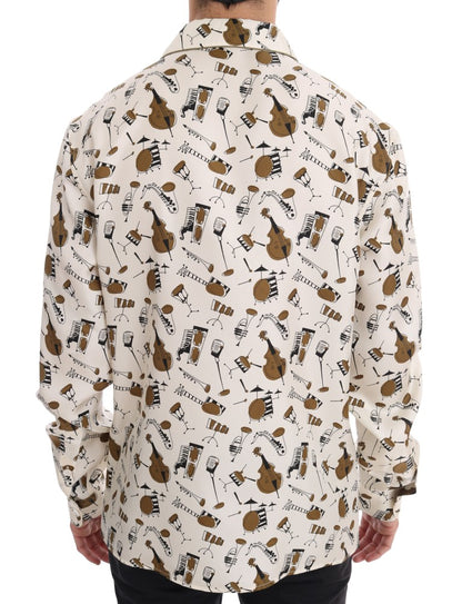 Chemise décontractée en soie exclusive Dolce &amp; Gabbana pour homme – Motif Jazz