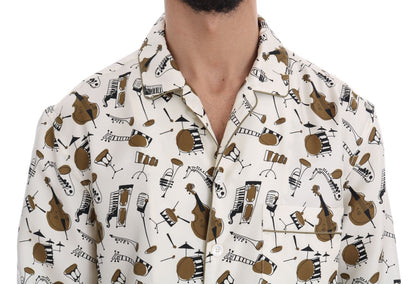 Chemise décontractée en soie exclusive Dolce &amp; Gabbana pour homme – Motif Jazz