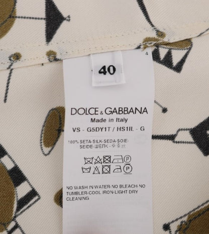 Chemise décontractée en soie exclusive Dolce &amp; Gabbana pour homme – Motif Jazz