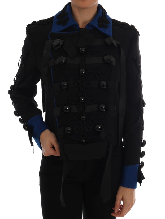 Veste trench courte noire et bleue chic Dolce &amp; Gabbana