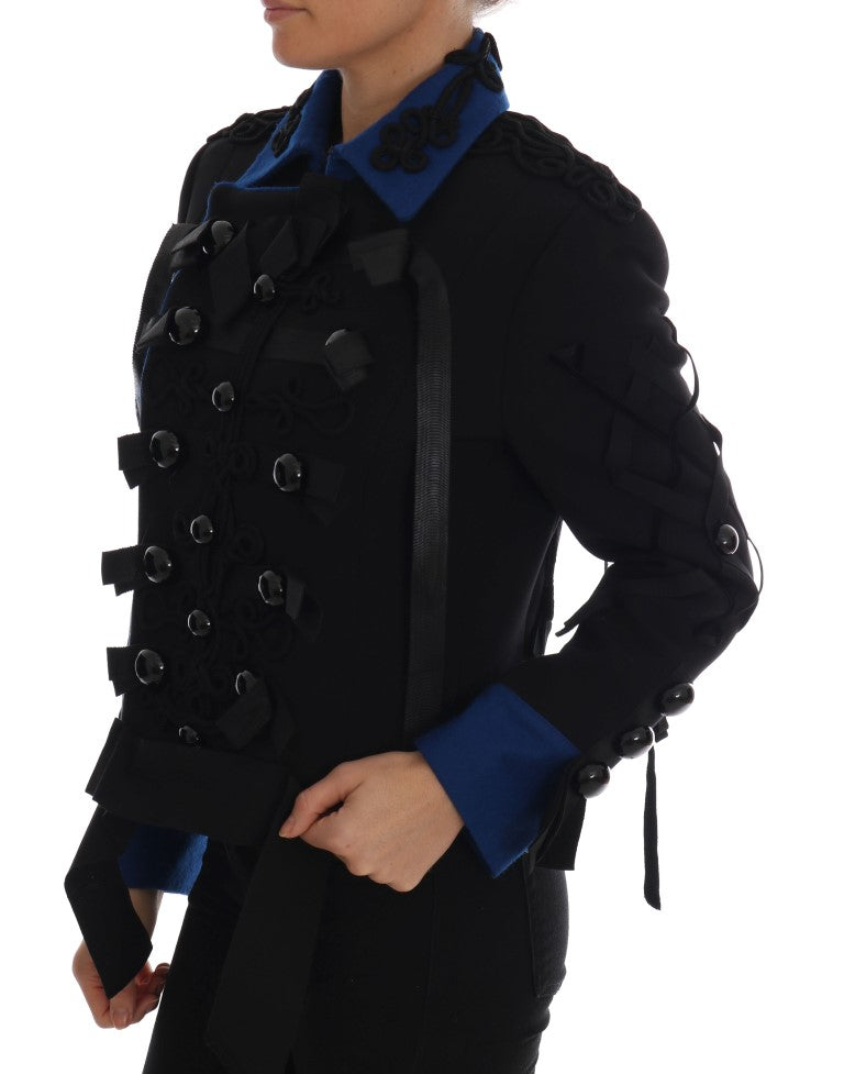 Veste trench courte noire et bleue chic Dolce &amp; Gabbana