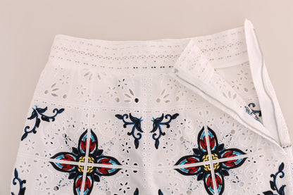 Dolce & Gabbana Mulicolor Majolica Cutout Capri Pants by Dolce & Gabbana