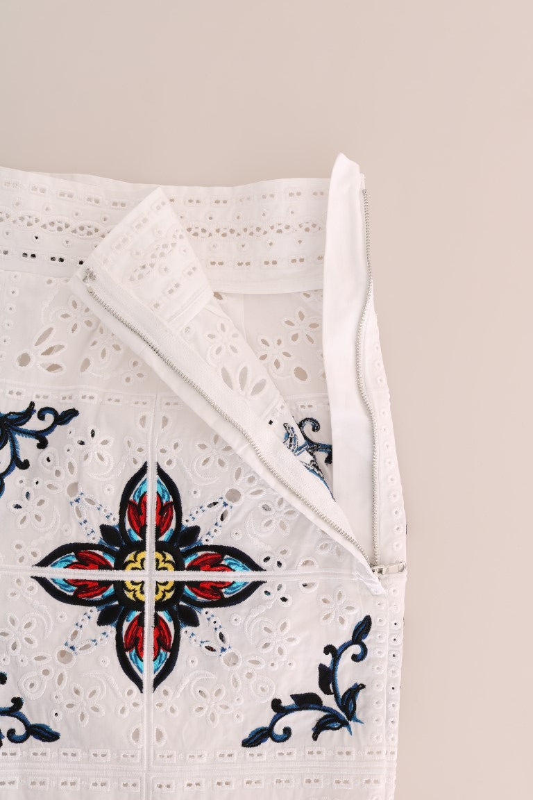 Dolce & Gabbana Mulicolor Majolica Cutout Capri Pants by Dolce & Gabbana