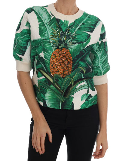 Dolce &amp; Gabbana Pineapple Banana Sequins Crewneck Sweater