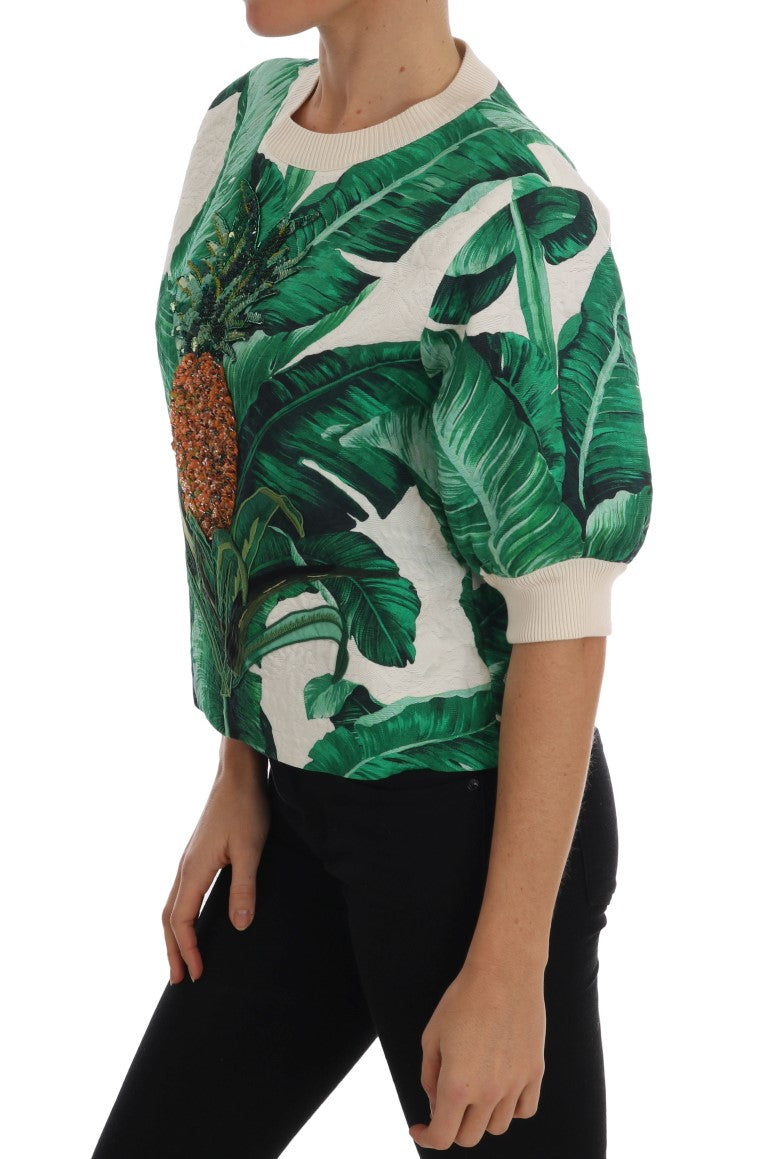 Dolce &amp; Gabbana Pineapple Banana Sequins Crewneck Sweater