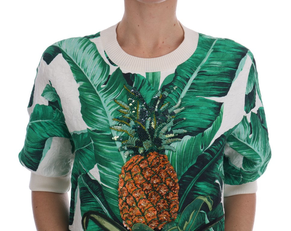 Dolce &amp; Gabbana Pineapple Banana Sequins Crewneck Sweater