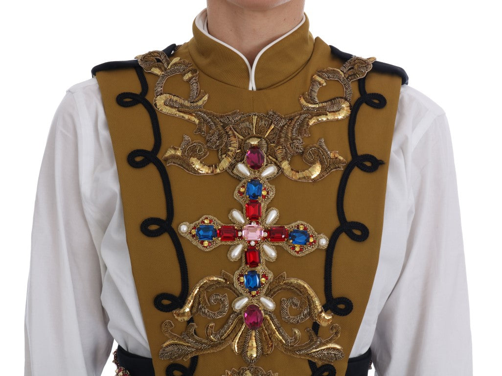 Gilet croisé orné de cristaux Dolce &amp; Gabbana Runway