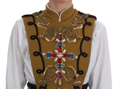 Gilet croisé orné de cristaux Dolce &amp; Gabbana Runway