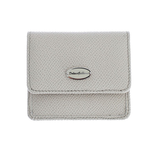 Dolce &amp; Gabbana White Dauphine Leather Case Wallet