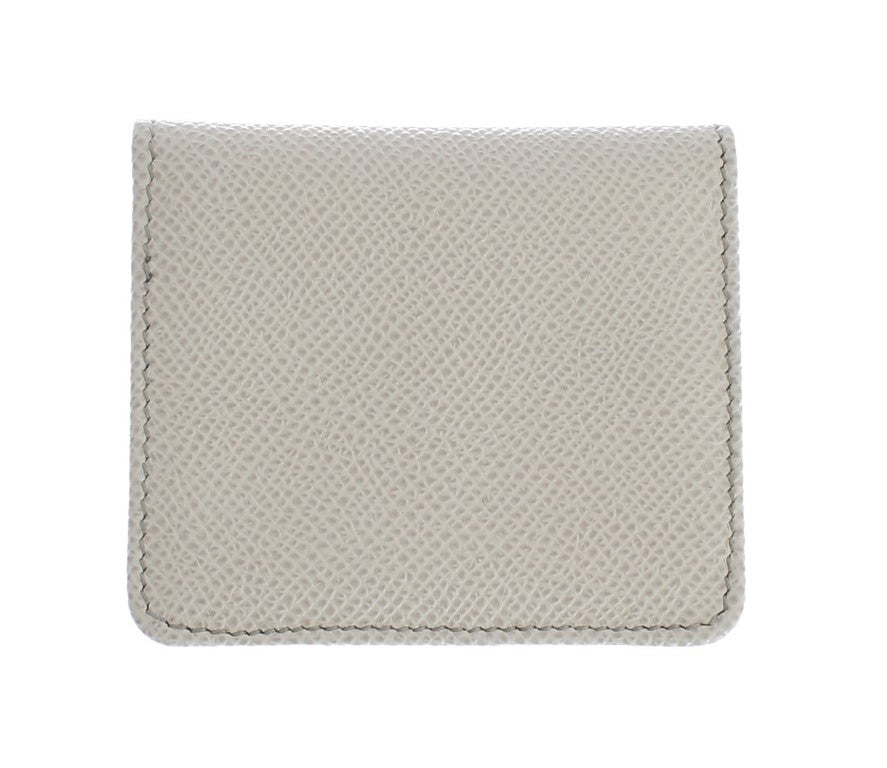 Dolce &amp; Gabbana White Dauphine Leather Case Wallet