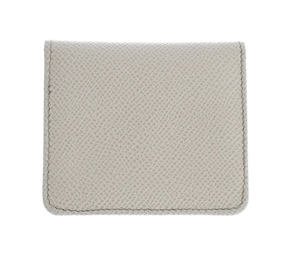 Dolce &amp; Gabbana White Dauphine Leather Case Wallet