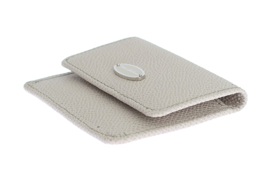 Dolce &amp; Gabbana White Dauphine Leather Case Wallet