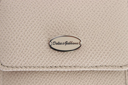 Dolce &amp; Gabbana White Dauphine Leather Case Wallet