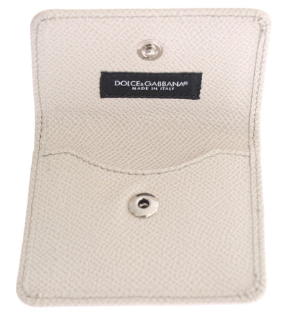 Dolce &amp; Gabbana White Dauphine Leather Case Wallet