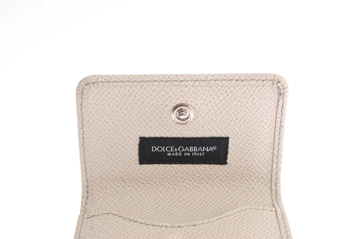 Dolce &amp; Gabbana White Dauphine Leather Case Wallet