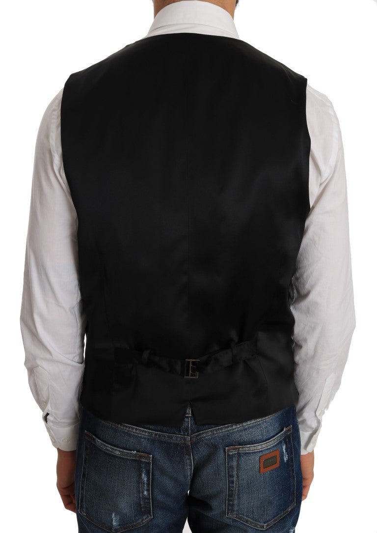 Dolce &amp; Gabbana Gray Wool Patterned Slim Cardigan