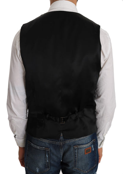 Dolce &amp; Gabbana Gray Wool Patterned Slim Cardigan