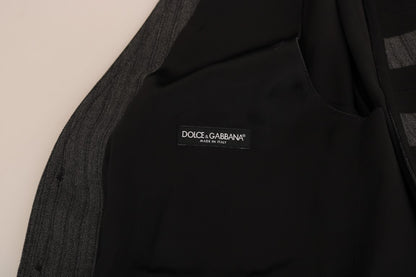 Dolce &amp; Gabbana Gray Wool Patterned Slim Cardigan