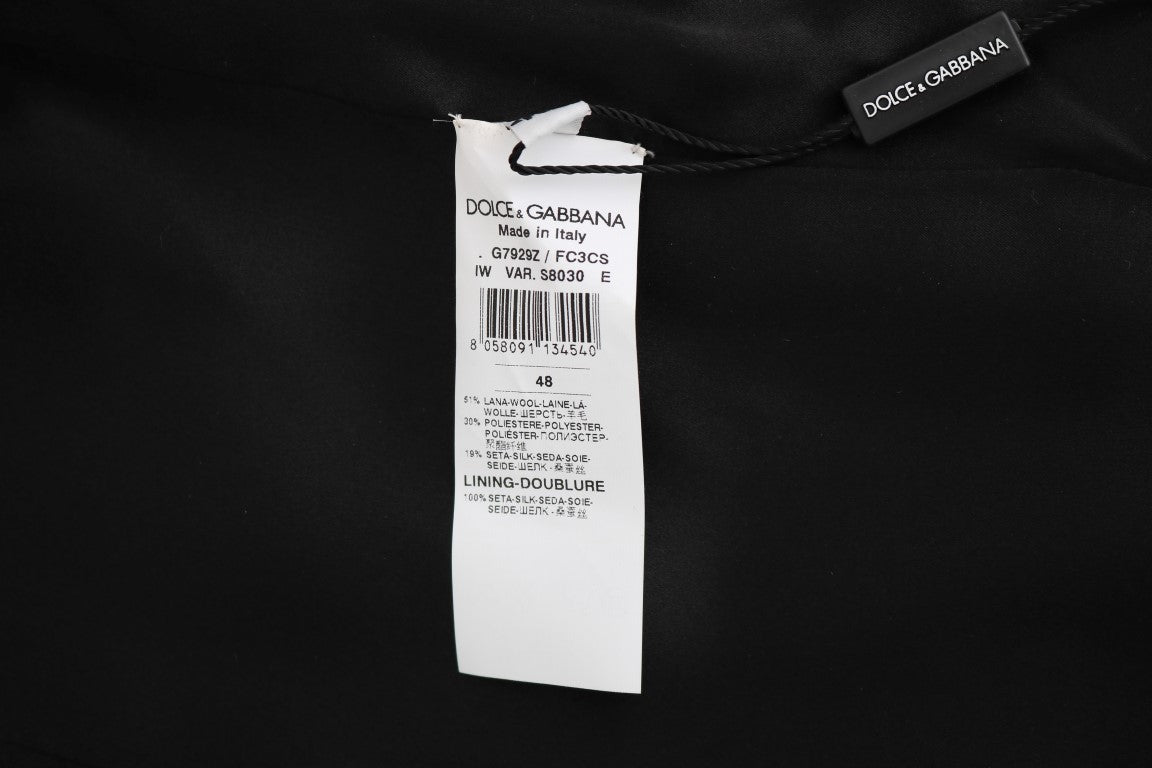 Dolce &amp; Gabbana Gray Wool Patterned Slim Cardigan