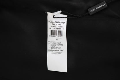 Dolce &amp; Gabbana Gray Wool Patterned Slim Cardigan
