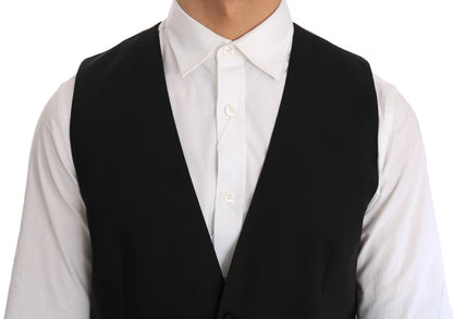 Dolce &amp; Gabbana Black Wool Silk Cardigan